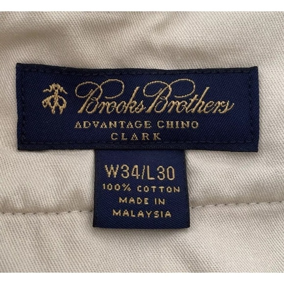 Brooks Brothers Clark Advantage Chino  Mens Khaki Chinos Pants 34X30 (1392) - Picture 6 of 8